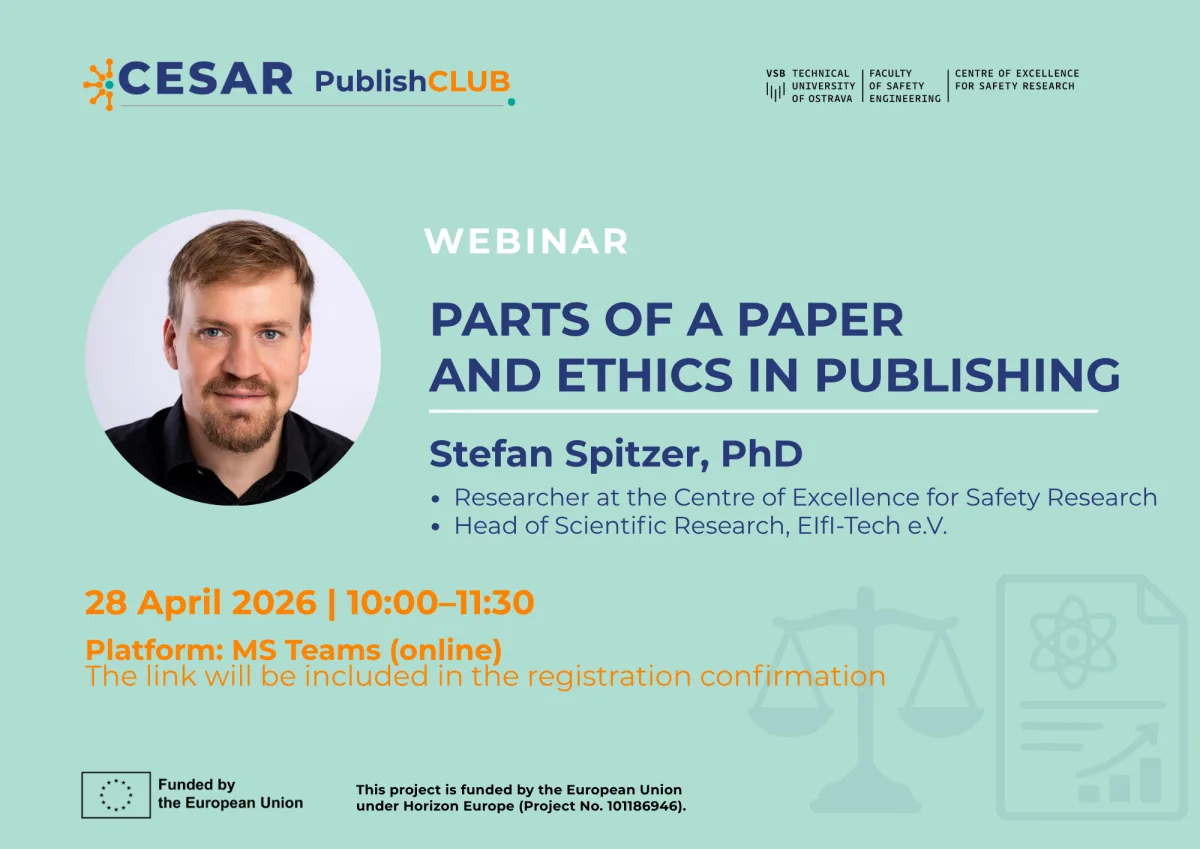 PublishCLUB webinar poster: Parts of a Paper and Ethics in Publishing